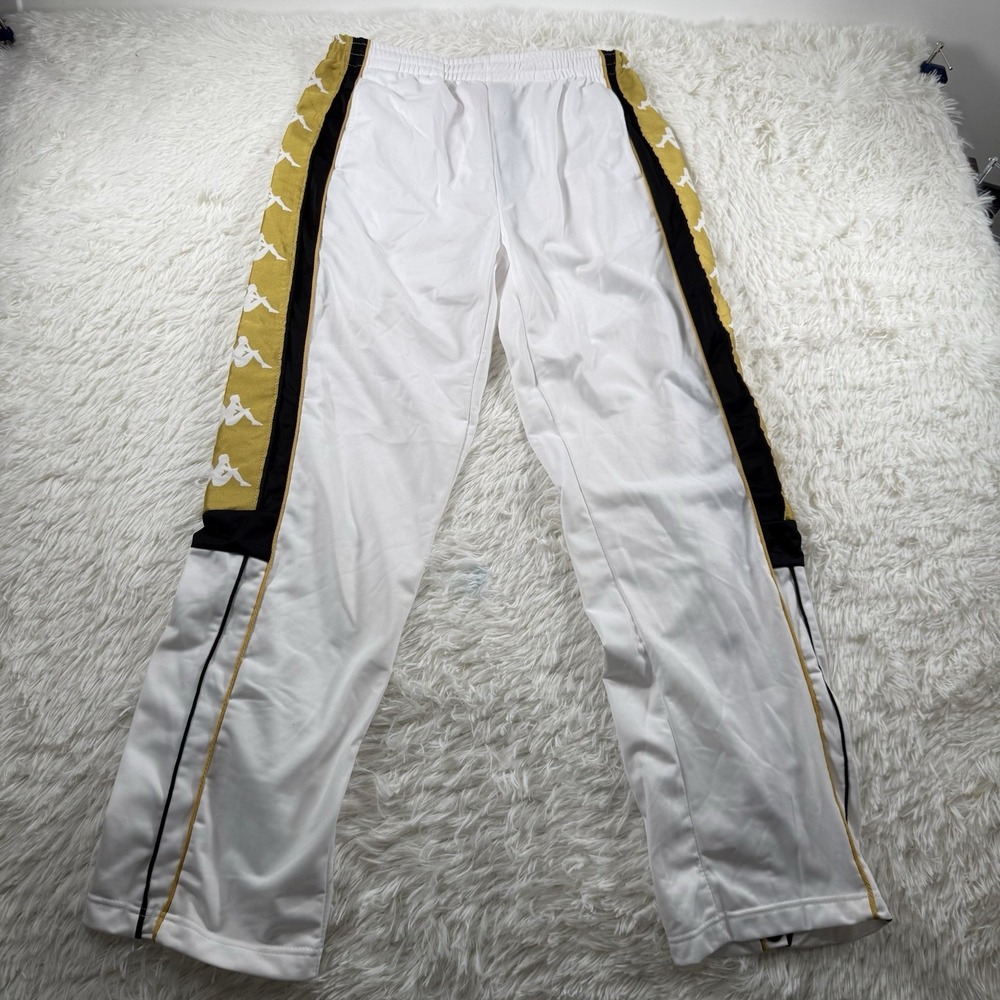 Kappa Sweatpants Men Large Gold Logo Jogger Fit Streetwear Casual Athletic Pants
